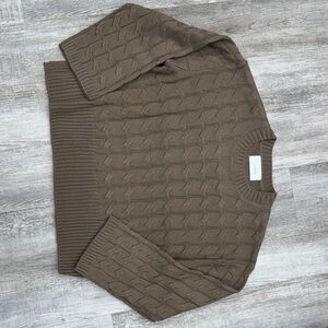 Cable Knit Brown Sweater